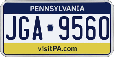 PA license plate JGA9560