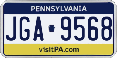 PA license plate JGA9568