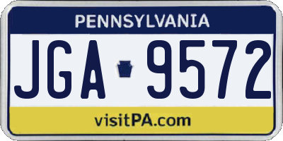 PA license plate JGA9572