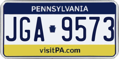 PA license plate JGA9573
