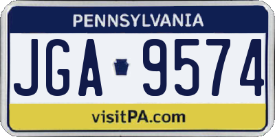 PA license plate JGA9574