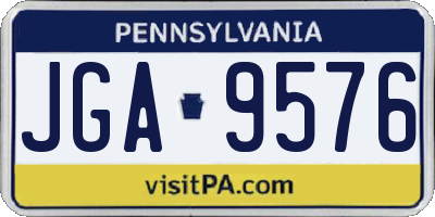 PA license plate JGA9576