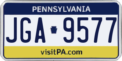 PA license plate JGA9577
