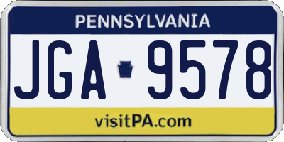PA license plate JGA9578