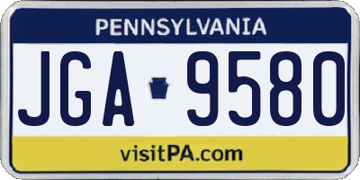 PA license plate JGA9580