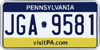 PA license plate JGA9581