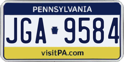 PA license plate JGA9584