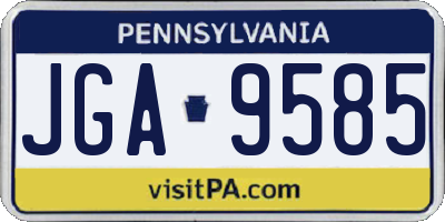 PA license plate JGA9585
