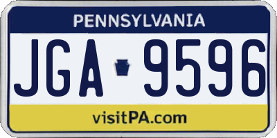 PA license plate JGA9596