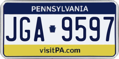 PA license plate JGA9597