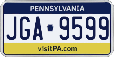 PA license plate JGA9599