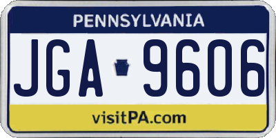PA license plate JGA9606
