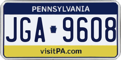 PA license plate JGA9608