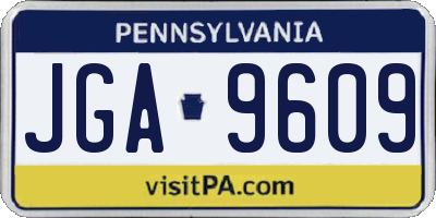 PA license plate JGA9609