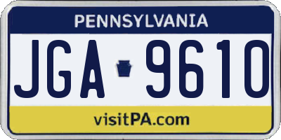 PA license plate JGA9610