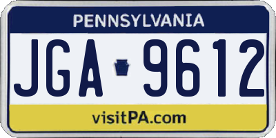 PA license plate JGA9612