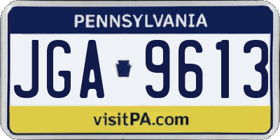 PA license plate JGA9613