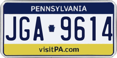 PA license plate JGA9614