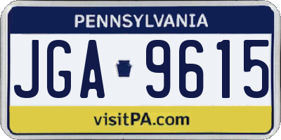 PA license plate JGA9615