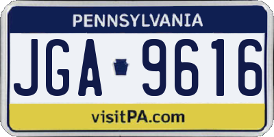 PA license plate JGA9616