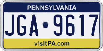 PA license plate JGA9617
