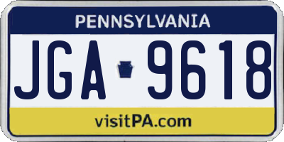PA license plate JGA9618