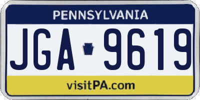 PA license plate JGA9619