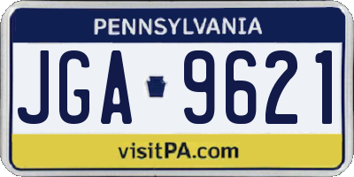 PA license plate JGA9621