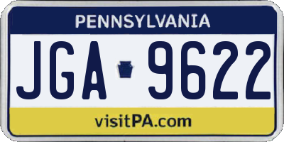 PA license plate JGA9622