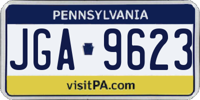 PA license plate JGA9623
