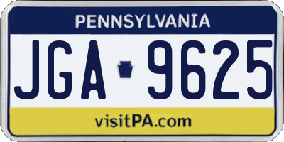 PA license plate JGA9625
