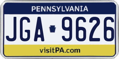 PA license plate JGA9626