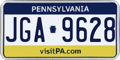 PA license plate JGA9628