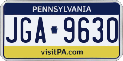 PA license plate JGA9630