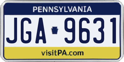 PA license plate JGA9631