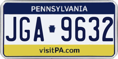 PA license plate JGA9632