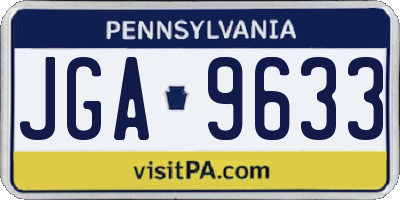 PA license plate JGA9633