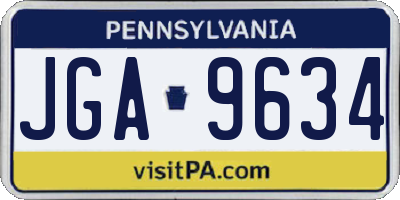 PA license plate JGA9634