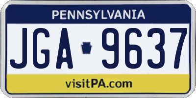 PA license plate JGA9637