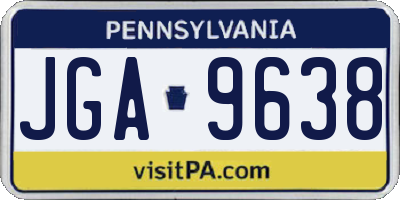 PA license plate JGA9638