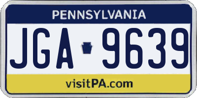 PA license plate JGA9639