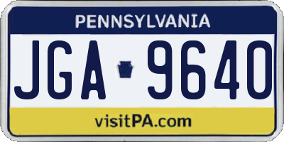 PA license plate JGA9640
