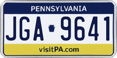 PA license plate JGA9641