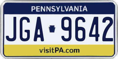 PA license plate JGA9642