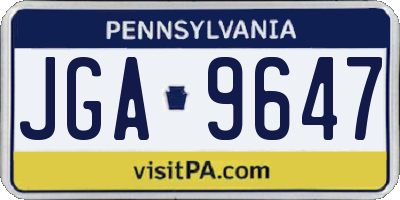 PA license plate JGA9647