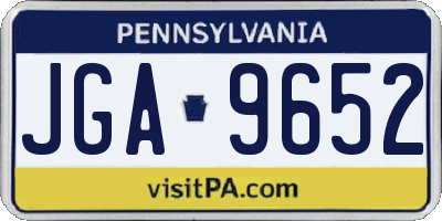 PA license plate JGA9652