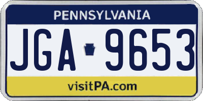 PA license plate JGA9653