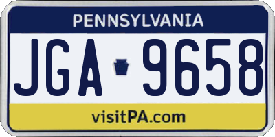 PA license plate JGA9658