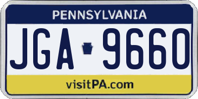 PA license plate JGA9660