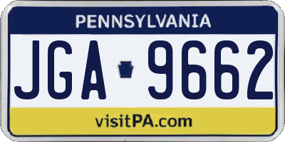 PA license plate JGA9662